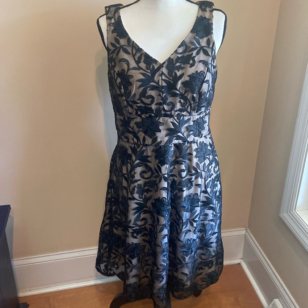 WAYWARD FANCIES Size L 12 Sleeveless Black Lace Overlay Dress Nylon/Polyester